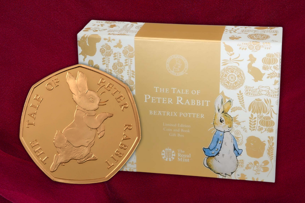 The Royal Mint offered a very special limited edition gift set: an exclusive edition of The Tale of Peter Rabbit with a 22-carat gold 50p proof coin.