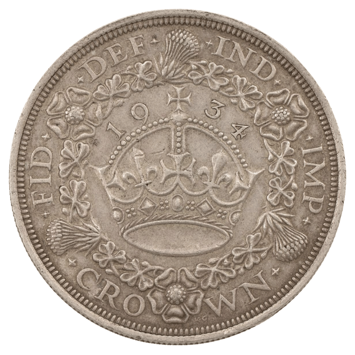 The Crown is a very old coin, with origins dating back to Henry VIII. The English Crown first appeared in 1526. It had a value of five shillings (a quarter of a pound) but in 1990 was redenominated to £5.