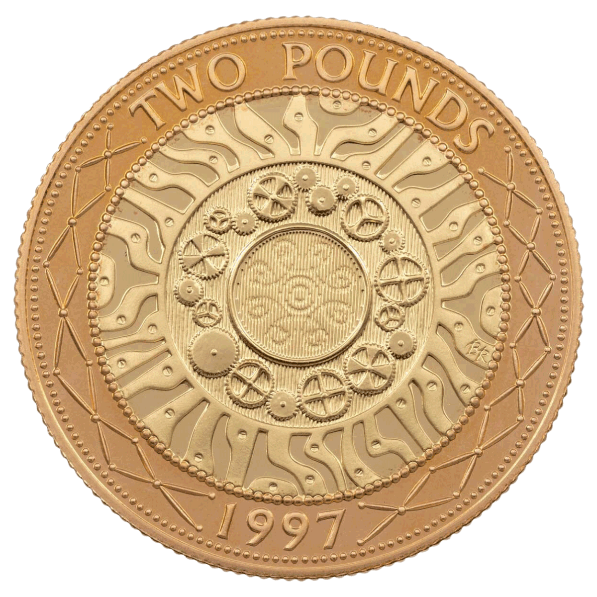 The Two Pound (£2) coin is a bimetallic coin introduced in 1998 (although the first are dated 1997). There are almost 500 million £2 coins in current circulation.