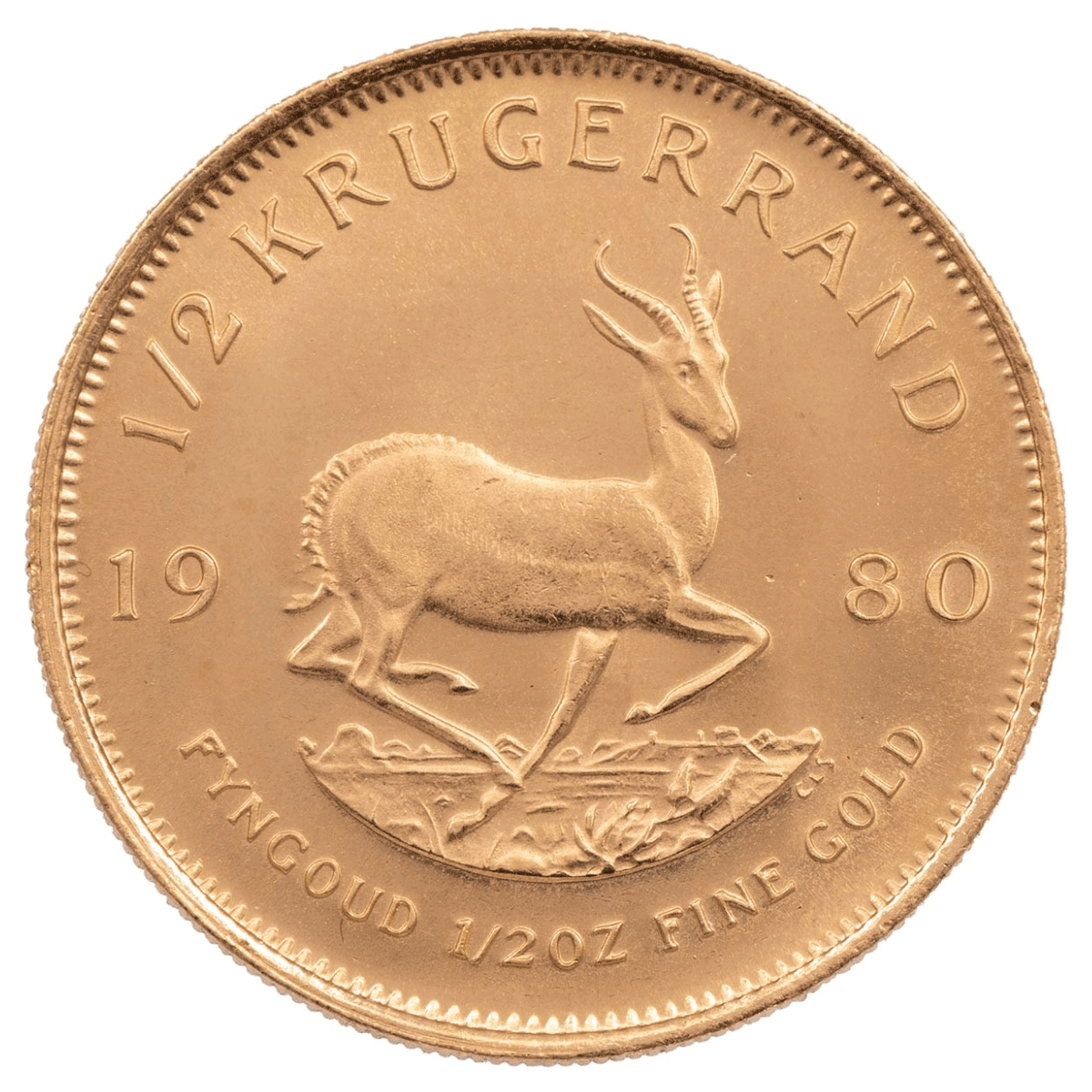The Krugerrand is a South African gold coin. Weighing one troy ounce (33.93g), it is one of the World's most famous bullion gold coins. It's price is usually tightly bound to the gold spot price.