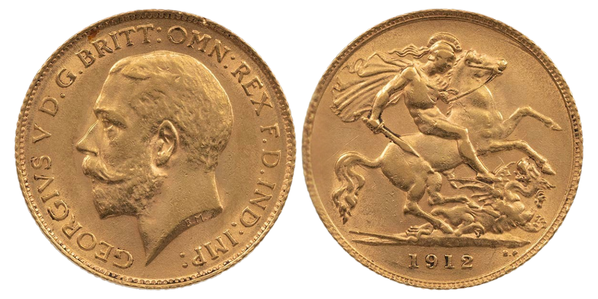 Sell Gold Half Sovereigns UK Branch Mint Coins From MJ Hughes Coins Most historic and modern gold Half Sovereign feature a portrait of the King or Queen, plus this classic St George and the dragon design.