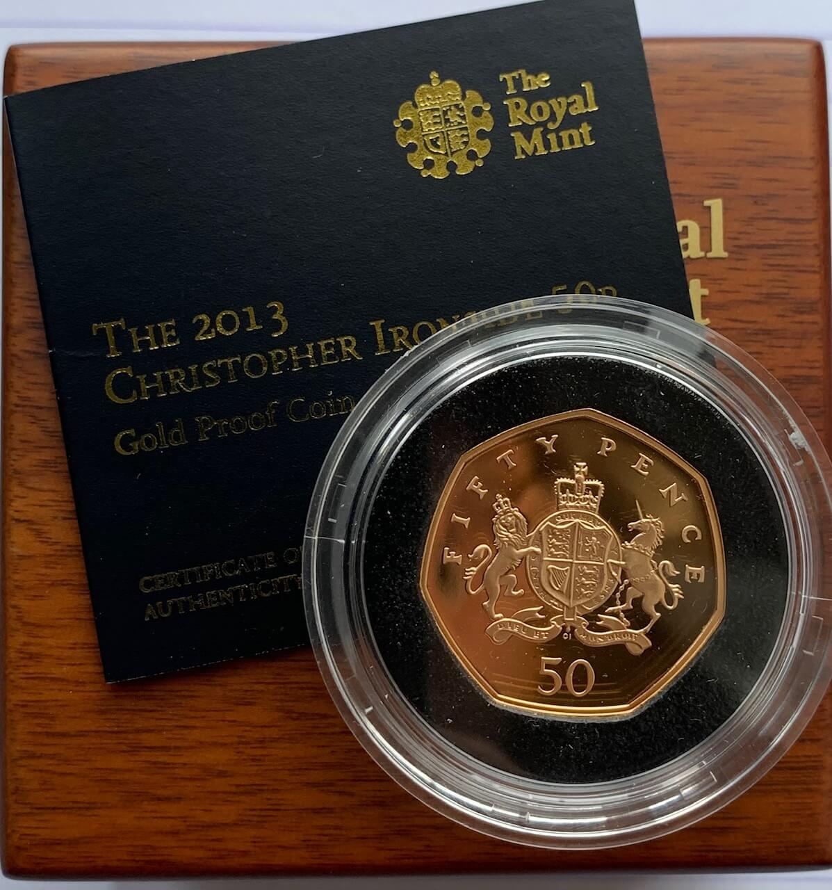 2013 christopher ironside gold proof fifty pence.jpg
