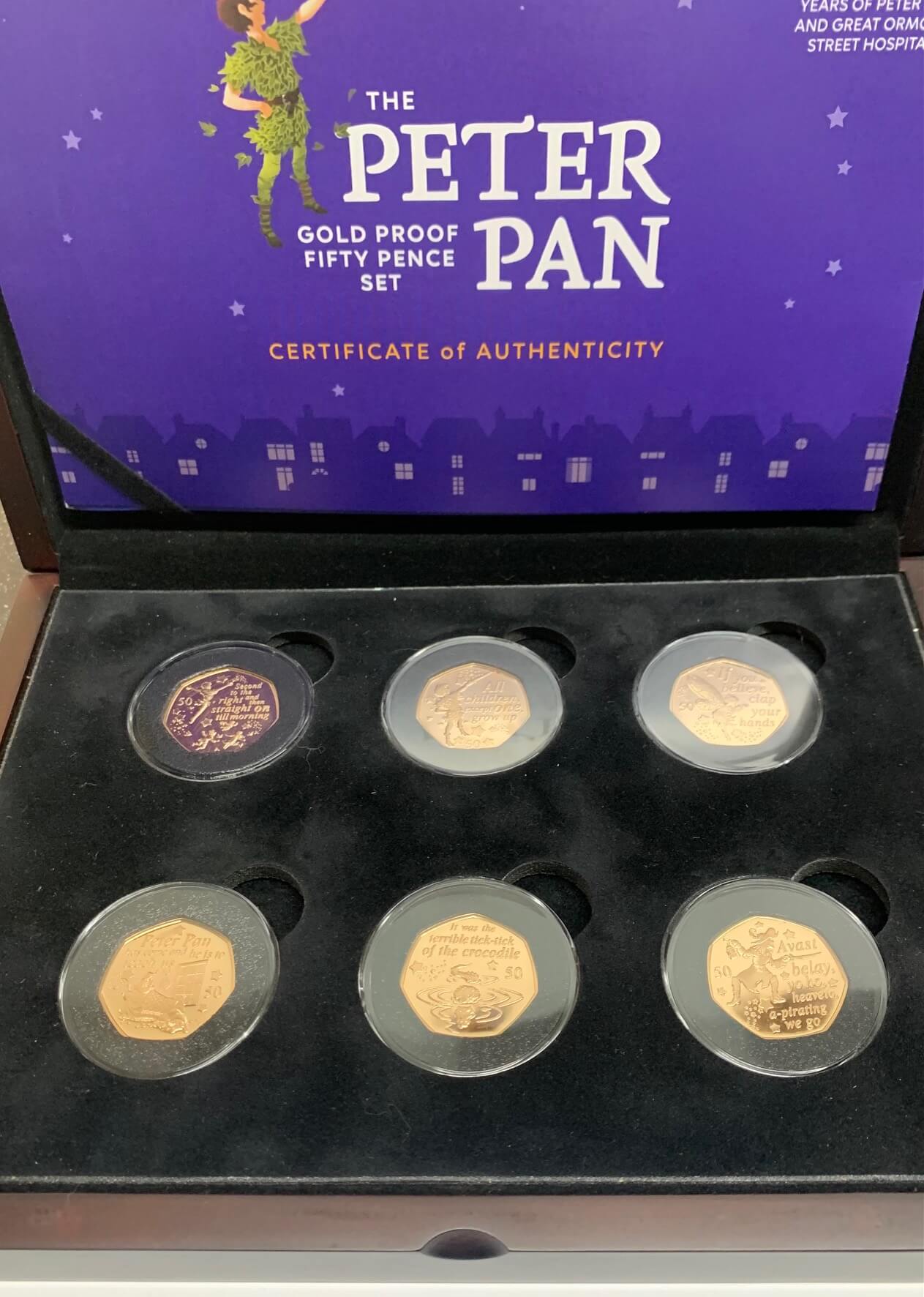 2019 peter pan 6 coin gold proof fifty pence set.jpg