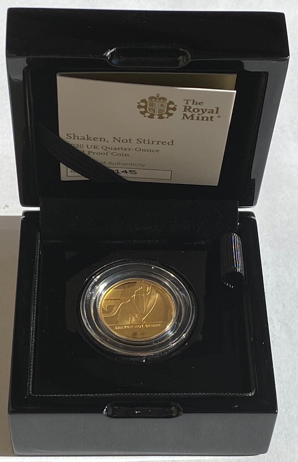 2020 james bond shaken not stirred gold proof quarter ounce £25.jpg