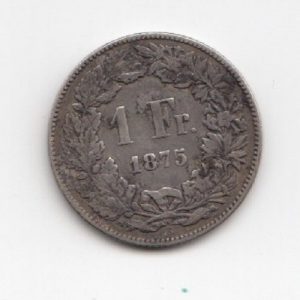 1875 Swiss One Franc