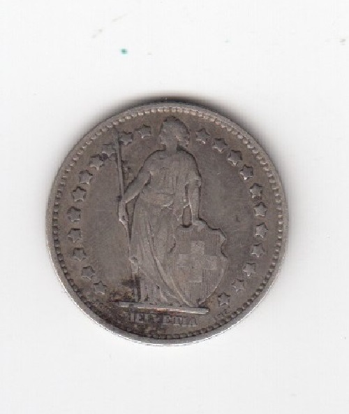 1875 Swiss One Franc Reverse