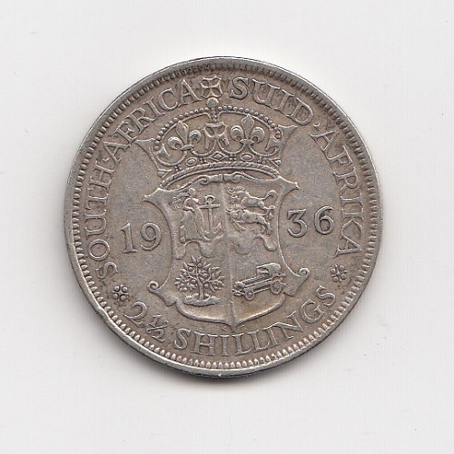 1936 South African 2 1/2 Shillings