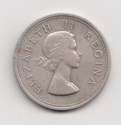 1958 South African .500 Silver 5 Shillings