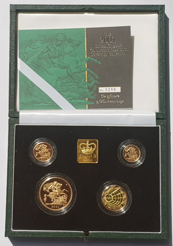 2001 4 Coin Gold Proof Sovereign Set