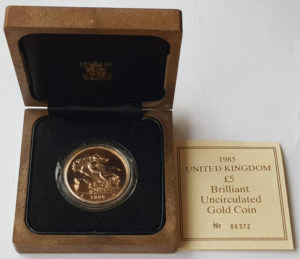1985 Brilliant Uncirculated Gold Five Pounds