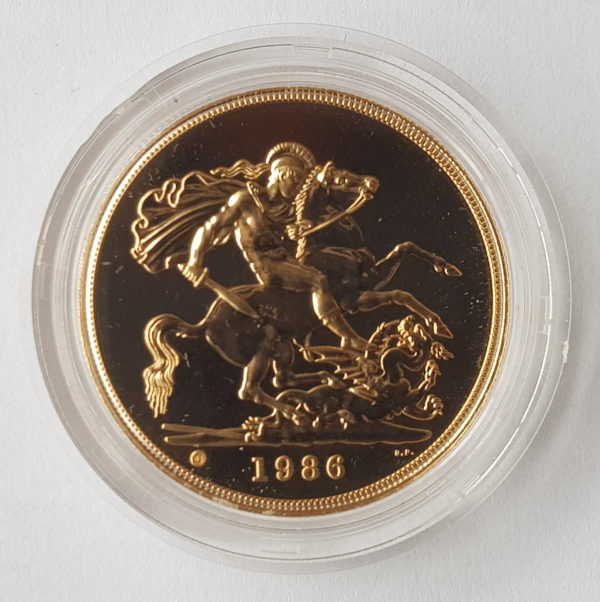 1986 Brilliant Uncirculated Gold Five Pounds