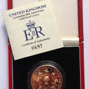 1993 Coronation Gold Proof Five Pounds
