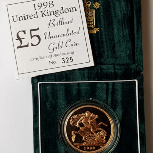 1998 Brilliant Uncirculated Gold Five Pounds