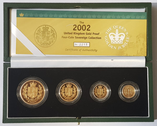 2002 4 Coin Gold Proof Sovereign Set