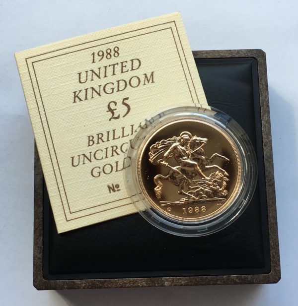 1988 Brilliant Uncirculated Gold Five Pounds
