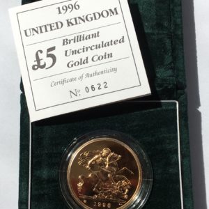 1996 Brilliant Uncirculated Gold Five Pounds