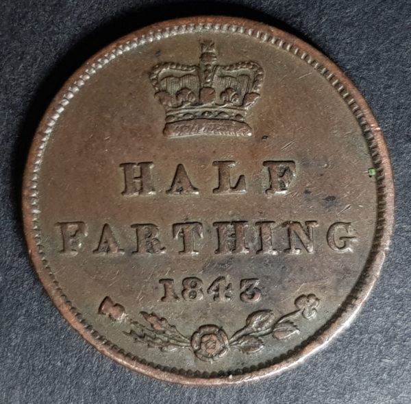 1843 Victoria Half Farthing