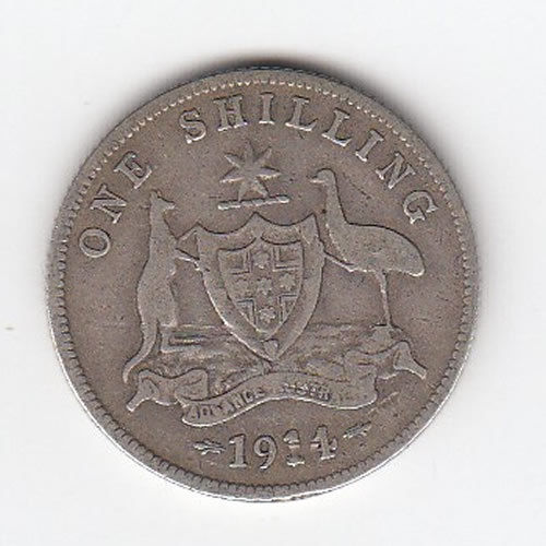 1914 Australia King George Silver Shilling