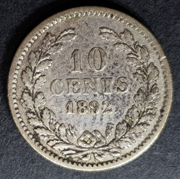 1892 Netherlands 10 Cents