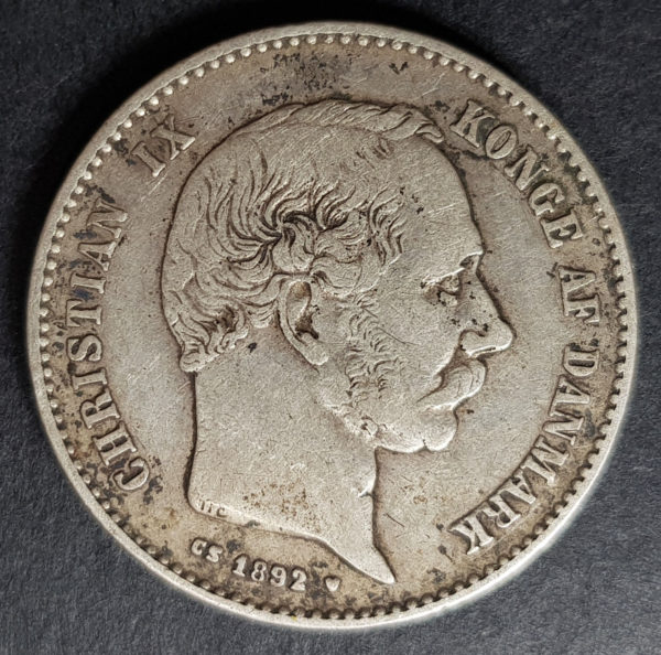 1892 Denmark Silver 1 Krone
