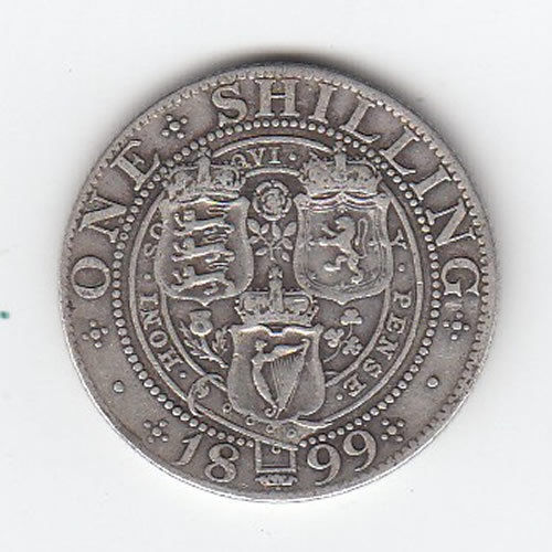 1899 Queen Victoria Silver Shilling