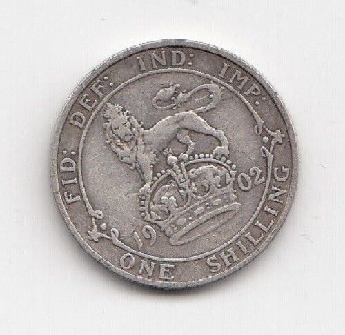 1902 King Edward VII Silver Shilling