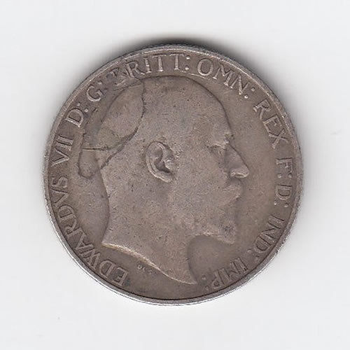 Obverse 1907 King Edward VII Silver Florin