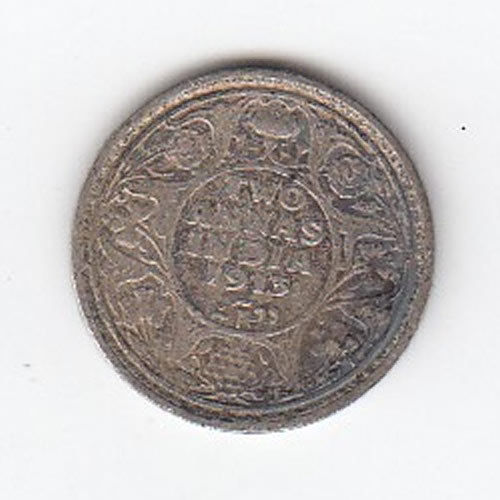 1913 India Silver Two Annas
