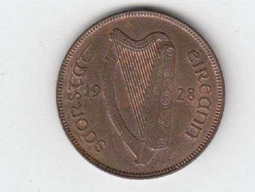 Obverse 1928 Ireland One Penny