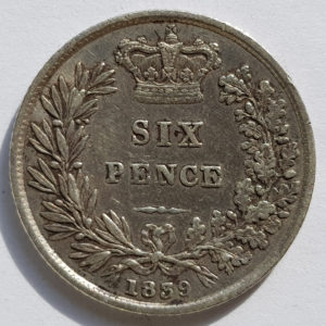 1839 Queen Victoria Silver Sixpence