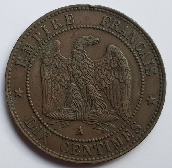 1865 France Ten Centimes