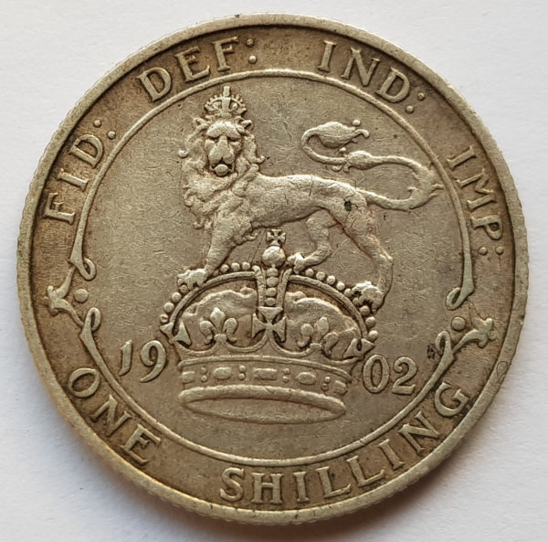 1902 King Edward VII Silver Shilling