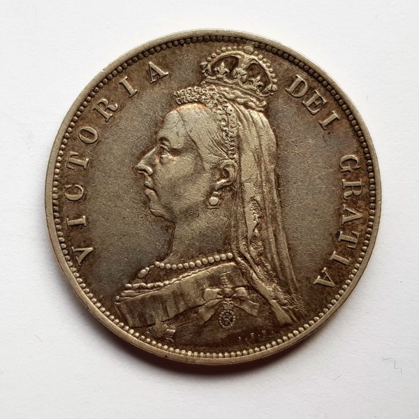 1887 Queen Victoria Silver Half Crown
