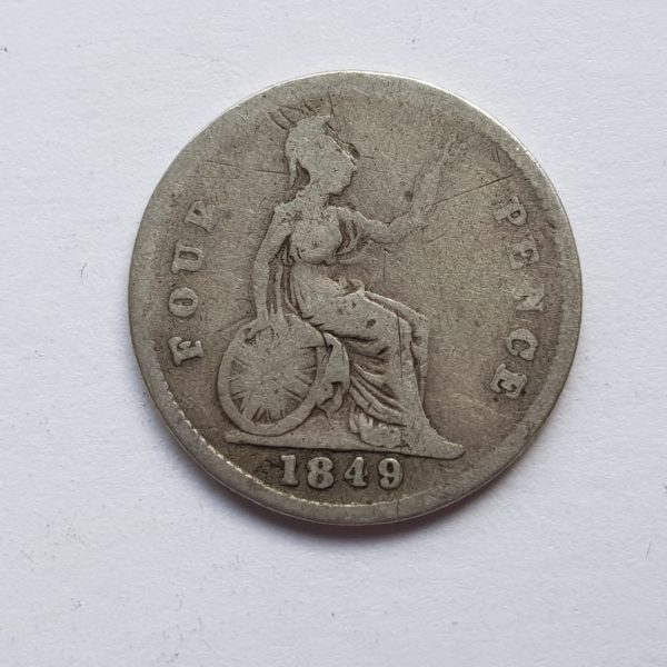1849 Queen Victoria Silver Fourpence