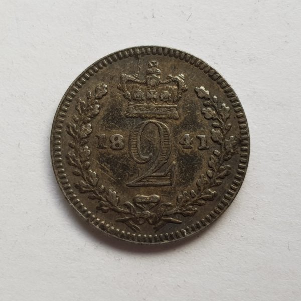 1841 Queen Victoria Silver Maundy Two Pence