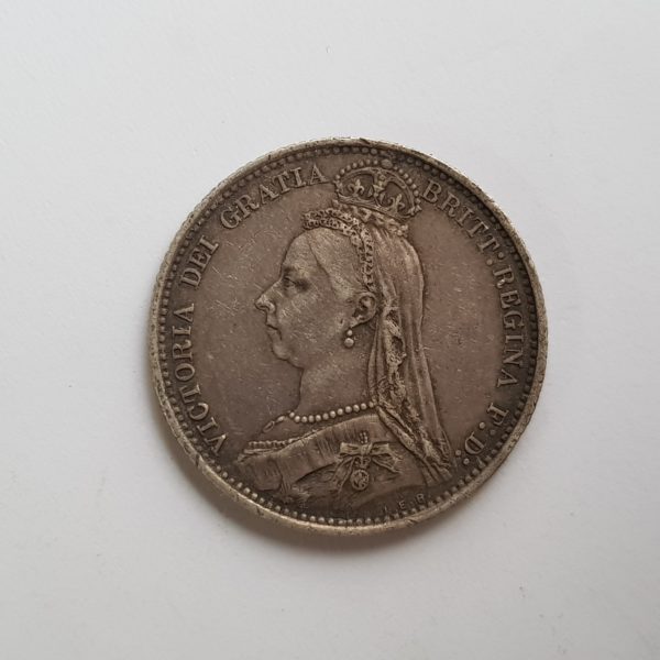 1887 Queen Victoria Silver Six Pence