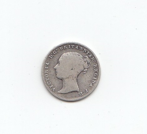 1864 Queen Victoria Silver Threepence