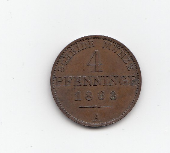1868 Austria 4 Pfenninge