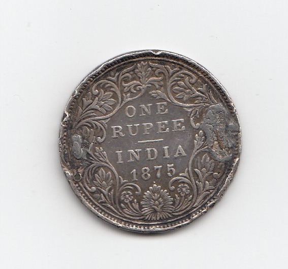 1875 India Silver One Rupee