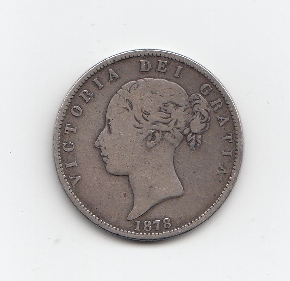 1878 Queen Victoria Silver Half Crown