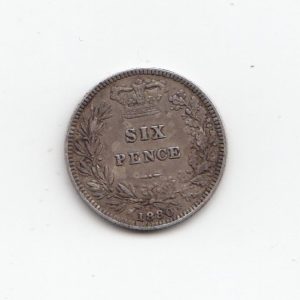 1880 Queen Victoria Silver Sixpence