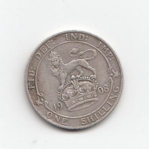 1908 King Edward VII Silver Shilling