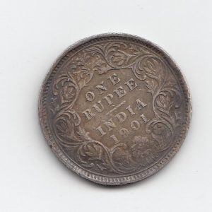 1901 India Silver One Rupee