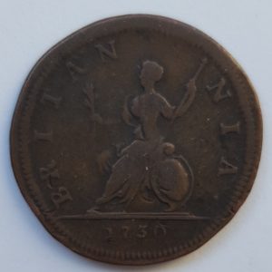 1730 King George II 1/4 Penny