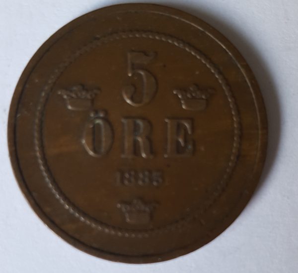 1883 Sweden Oscar II 5 Ore