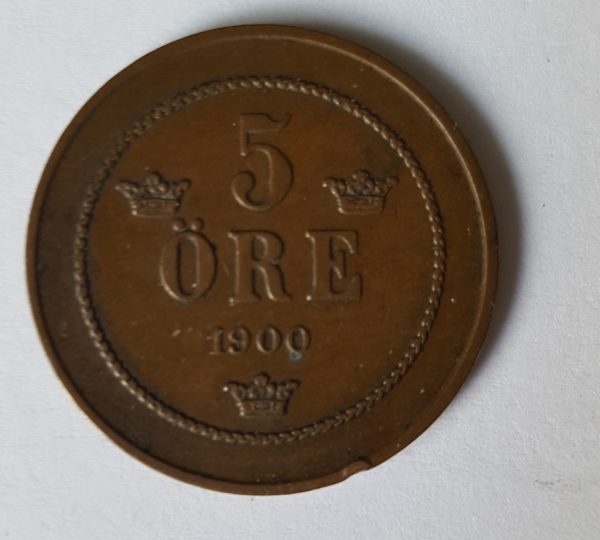 1900 Sweden Oscar II 5 Ore