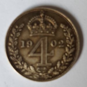 1902 King Edward VII Silver Fourpence