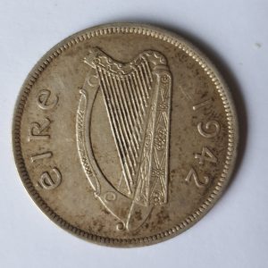 1942 Ireland Silver Half Crown