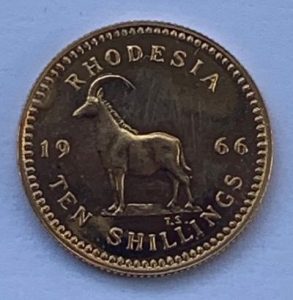 1966 Rhodesia Gold Ten Shillings