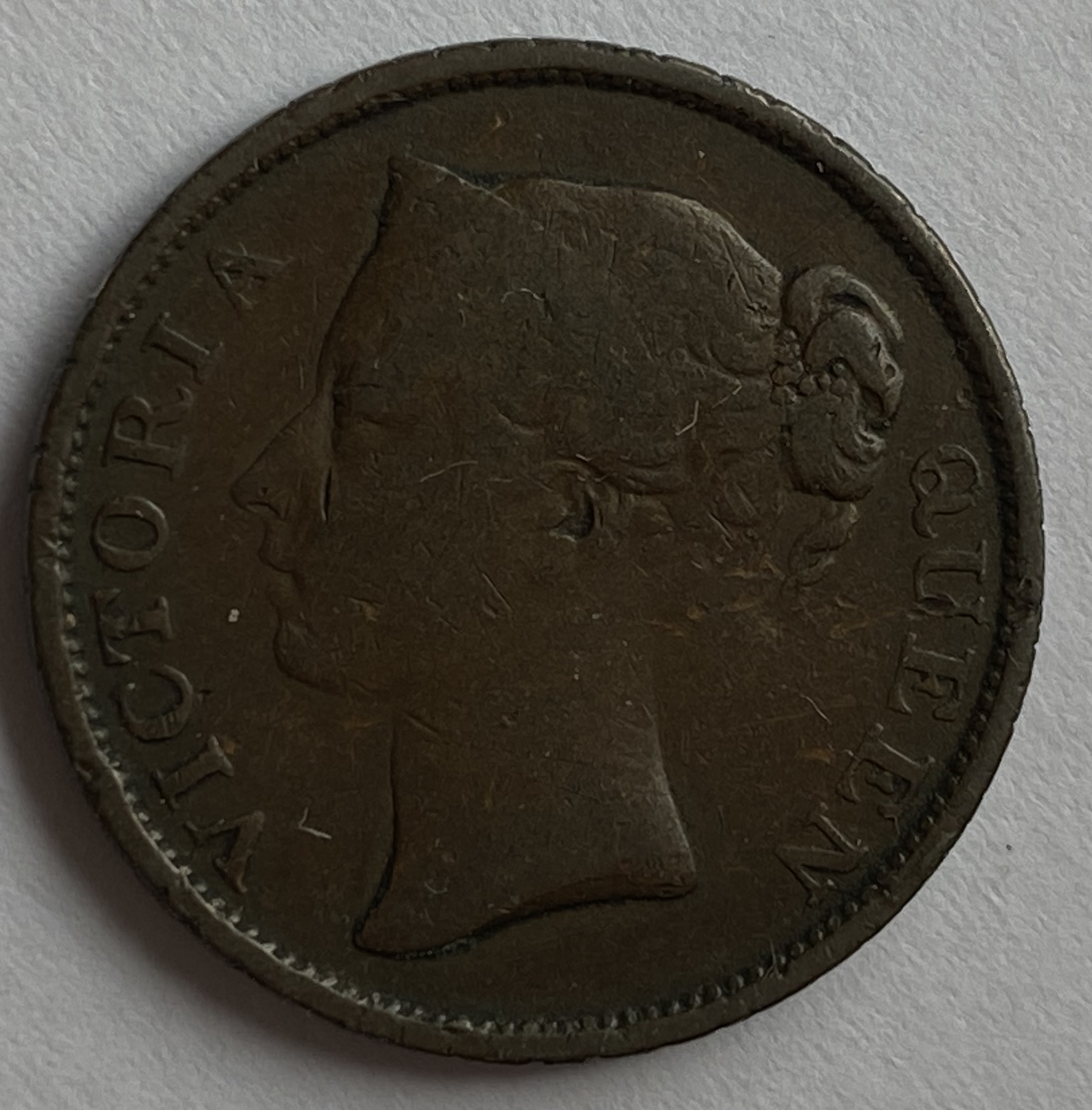 1845 East India Company Queen Victoria Half Cent - M J ...